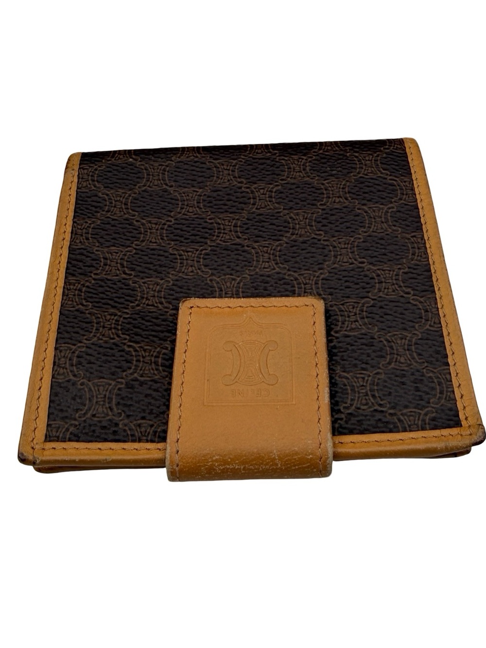 CelineTan Leather Bifold Wallet with Snap Closure - Picture 6 of 15